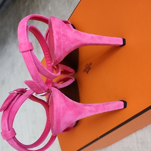 Hermès Gala 105 Sandals 37.5 Rose Vinicunca - Picture 14 of 14